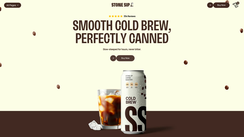 Stone and Sip Roaster website preview